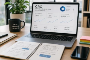 Optimización de tasa de conversión CRO y métricas de rendimiento web
