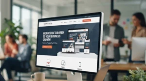 Pantalla de ordenador con diseño web adaptado al público objetivo.
