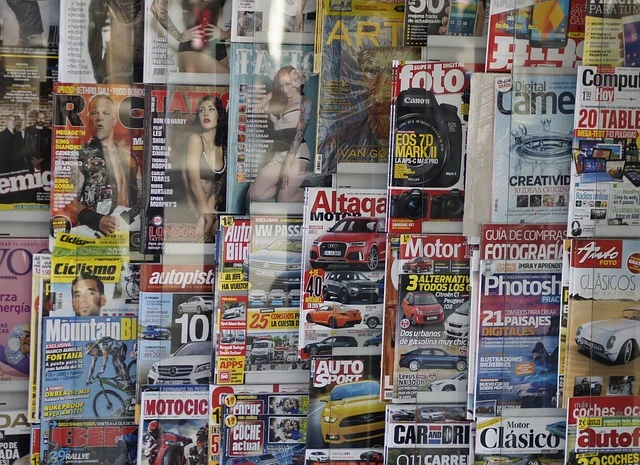 Revistas en un kiosco